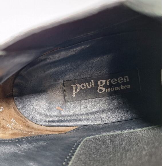 Paul Green Jano Ankle Boot Slouchy Bootie Leather UK 5 US 7.5 Black Block Heel - Picture 4 of 11